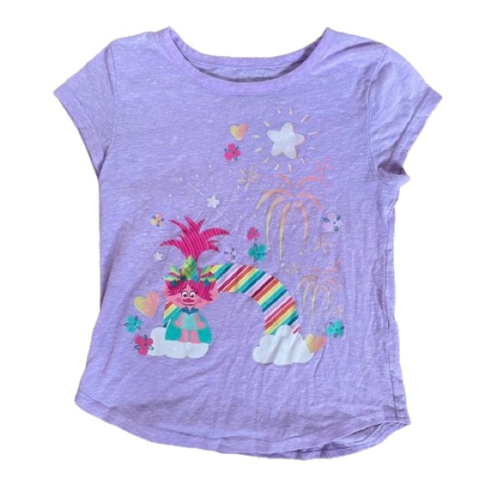 Dreamwork’s Trolls Cotton/Polyester Queen Poppy Shirt Girl’s S(6) Purple Soft